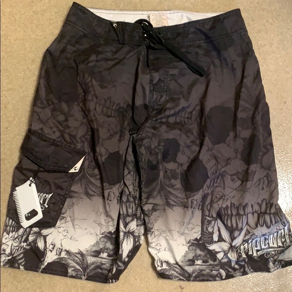 Rip Curl Board Shorts 31 Black Grey & White